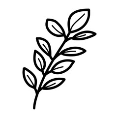 leaf tree vector illustration icon design template with doodle hand drawn outline style