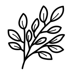 leaf tree vector illustration icon design template with doodle hand drawn outline style