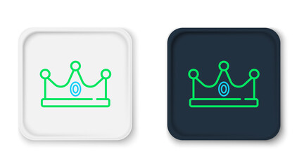 Fototapeta premium Line King crown icon isolated on white background. Colorful outline concept. Vector