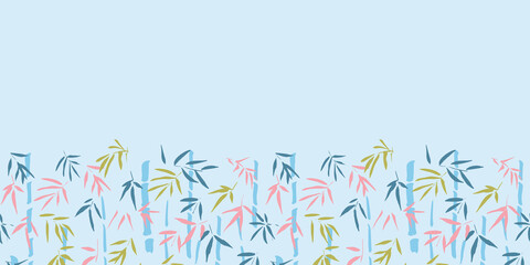 Bamboo Frame Border Seamless Pattern