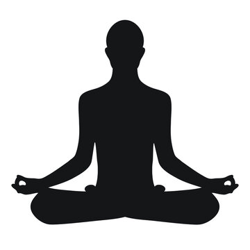 recommend clip art: Yoga pose silhouette vector illustration isolated on white background. Meditation yoga icon. Yoga pose. Sitting posture.