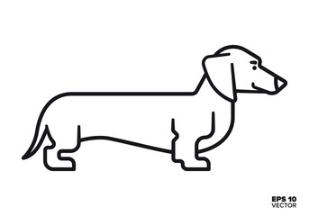 Dachshund vector line icon