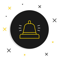 Line Hotel service bell icon isolated on white background. Reception bell. Colorful outline concept. Vector