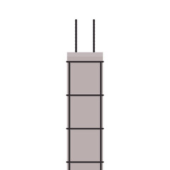 Scaffolding vector. Bridge pillar. Construction. Bridge posts under construction.