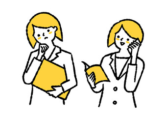 仕事中に電話している女性02