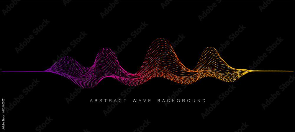 Aufkleber Vector background with color abstract wave dots