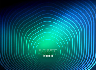Neon color square shape lines abstract background. Shiny magic energy and motion concept, vector abstract wallpaper background