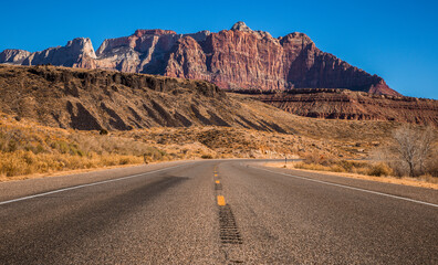 The Road into Zion Canyon National Park, Utah