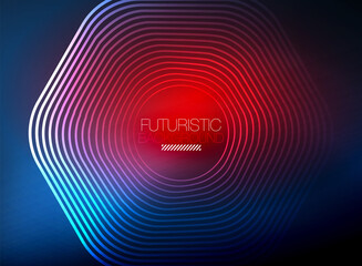 Neon color square shape lines abstract background. Shiny magic energy and motion concept, vector abstract wallpaper background