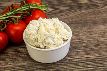 Soft cream cheese with herbs