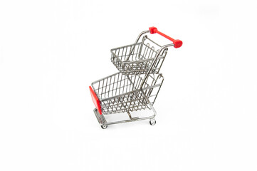 Shopping cart isolated on white background.