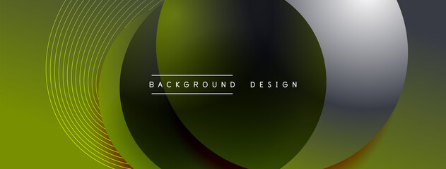Gradient circles with shadows. Vector techno abstract background. Modern overlapping forms wallpaper background, design template