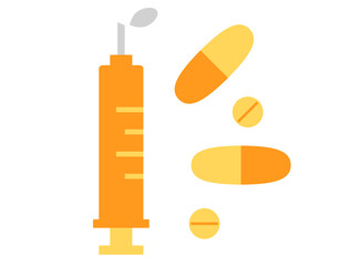 注射と飲み薬をイメージしたイラスト