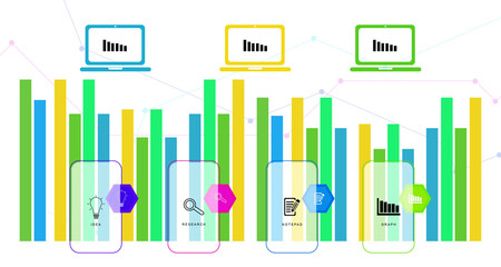 2d rendering Stock market online business concept. business Graph 
