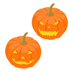 Orange pumpkin with smile for your design for the holiday Halloween.