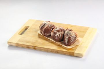 Raw lamb heart for cooking