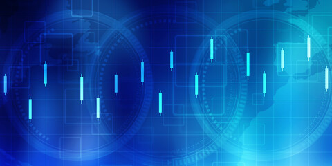 2d rendering Stock market online business concept. business Graph 
