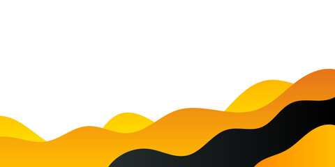 Orange yellow curve line on black space shadow overlap layer modern texture pattern for text and message website design