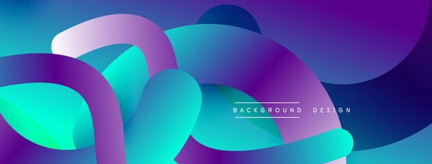 Abstract overlapping lines and circles geometric background with gradient colors