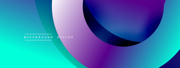 Abstract overlapping lines and circles geometric background with gradient colors