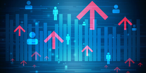 Fototapeta premium 2d rendering Stock market online business concept. business Graph 