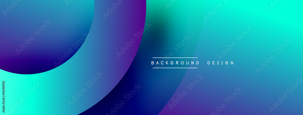 Aufkleber Abstract overlapping lines and circles geometric background with gradient colors