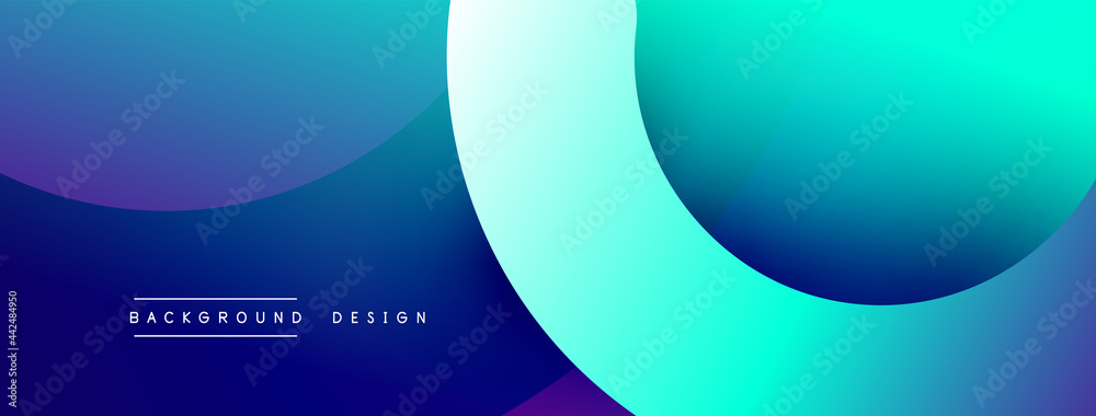 Aufkleber Abstract overlapping lines and circles geometric background with gradient colors