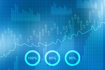 2d rendering Stock market online business concept. business Graph 
