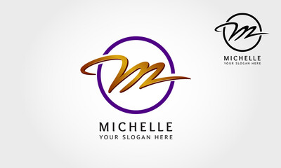 Fototapeta premium Basic of this is logo is letter of M or it's an initial, 3D vector logo with shiny effect, try to symbolize a high technology, advance technology, smart, fashion and modern.
