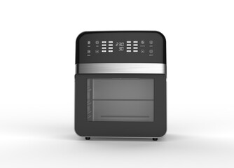 high technology electronic machines product black and white modern multifunctional air fryer in white background for house kitchen use