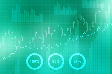 2d rendering Stock market online business concept. business Graph 
