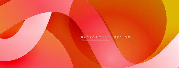Abstract overlapping lines and circles geometric background with gradient colors