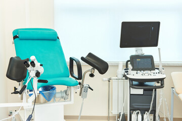 examination gynecological modern office. medical equipment
