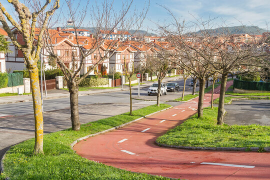 Sondika town in Vizcaya province, Spain