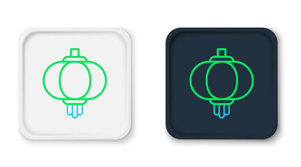 Line Chinese paper lantern icon isolated on white background. Colorful outline concept. Vector © Kostiantyn