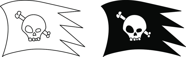 Pirate flag icon , vector illustration