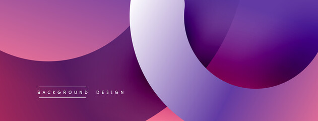 Abstract overlapping lines and circles geometric background with gradient colors