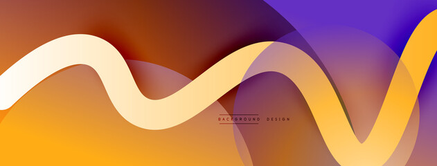 Abstract gradient background with wave line with shadow effect. Geometric composition. 3D shadow effects and fluid gradients