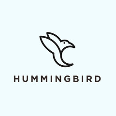 abstract bird logo. hummingbird icon