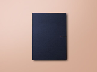 Realistic mock-up. Business folder on nude background. Template for branding identity. Blank objects for placing your design.