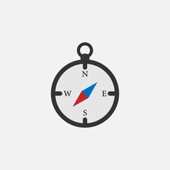 Compass icon, modern minimal flat design style