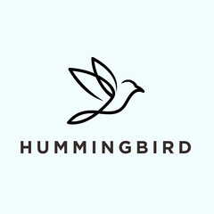 abstract bird logo. hummingbird icon