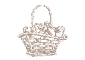 Fototapeta premium Basket with mushrooms
