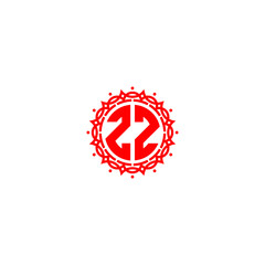 Fototapeta na wymiar initial ZZ in red stamp logo