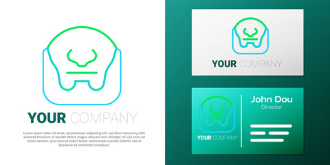 Line Mustache and beard icon isolated on white background. Barbershop symbol. Facial hair style. Colorful outline concept. Vector