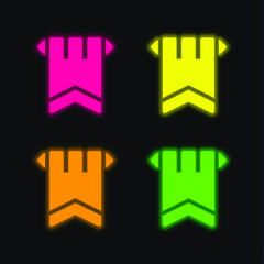 Banner four color glowing neon vector icon