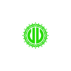 initial UU in green stamp logo