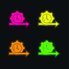 Agile four color glowing neon vector icon