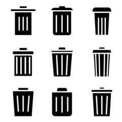 Vector icon trash can. garbage illustration sign collection. waste logo.