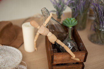 Man with a glass bottle 